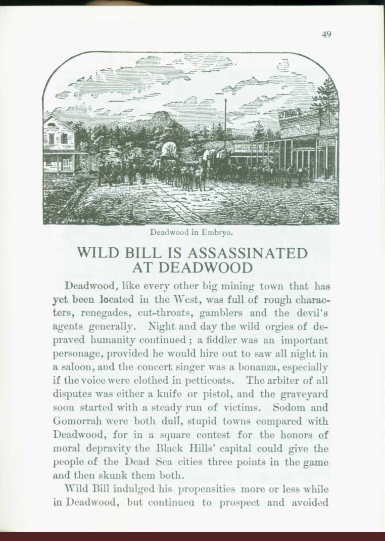 THE LIFE AND WONDERFUL ADVENTURES OF WILD BILL (J. B. Hickok). vist0013g